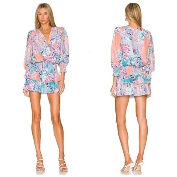 AMANDA UPRICHARD | NEW Arber Dress in Papillion Butterfly Print Women’s Size L - Picture 1 of 14